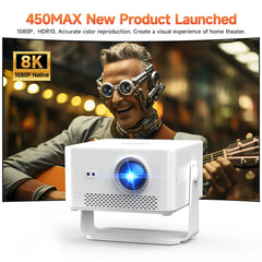 Magcubic HY450MAX Portable Projector 1080P Wifi6 8K Native Android 14 1100 ANSI  Movie Auto Focus Projector Home Projector Outdoor