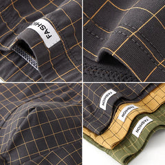Men's Underwear Breathable Loose Mid Waist Sexy Plaid Homewear Panties Cotton Comfortable Boxer Shorts Elastic Mens Underpants