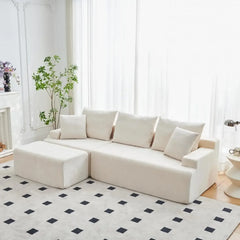 90.6" Sectional Boneless Couches, Modern L-Shape Cloud Couch with Chaise, Memory Foam Modular Sectional Sofas for, Customized
