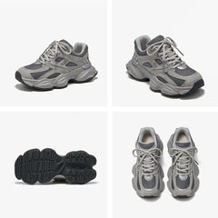 BEAUTODAY Chunky Sneakers Women Mesh Mixed Round Toe Lace-up Thick Sole New Breathable Ladies Sports Shoes Handmade HW29A14
