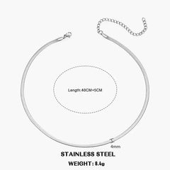 Hot Classic Unisex Flat Snake Chain Choker Necklace For Women Stainless Steel Herringbone Gold Silver Color Fashion Jewelry Gift