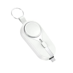 Mini Emergency Keychain Power Bank 2-in-1 Wireless Charging Watch Mobile Power Supply for Apple Watch and iPhone Xiaomi Samsung