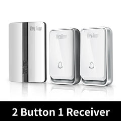 VeryHome Wireless Doorbell Waterproof Self-powered Button Smart Door Bell Sets Home Welcome Outdoor House Chimes  Receiver