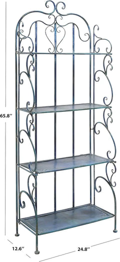 Outdoor Plant Stand,  4-Tier Metal Plant Stand Baker’s Rack, Decorative Patio Garden Storage