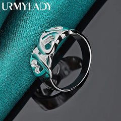 URMYLADY 925 Sterling Silver Love Heart 6-10# Ring For Women Wedding Party Fashion Charm Jewelry