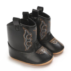 Western Denim Baby Winter Boots, Fashion Warm Casual First Walkers Shoes for Boys Girls 0-18 Months ﻿