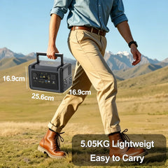GSIKE Portable Power Station LiFePO4 Solar Generator Pure Sine Wave 110V AC Outlet 300W 1200W 2000W Option for Camping RV Home Blackout Emergency Backup