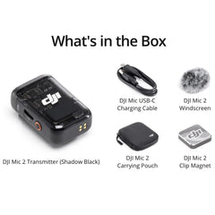 Refurbished Used DJI Mic 2 Transmitter Wireless Bluetooth Microphone with Intelligent Noise Cancelling 14-Hour Internal Recording 6-Hour Battery Magnetic Attachment for Vlogs