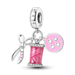 Charms Bead 925 Sterling Silver Pink Butterfly Luminous Firefly Dangle