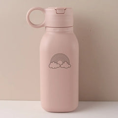 450ml Custom Name Silicone Straw Cup, Personalized Cartoon Pattern