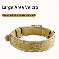 Tactical Dog Collar Adjustable Military Nylon Dog Collar with Control Handle and Heavy Duty Metal Buckle for Medium & Large Dog