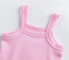 Summer 0-48M Baby Girl Clothes  Cotton Material Vest Baby Jumpsuit Solid Color Soft And Comfortable Newborn Baby Bodysuit