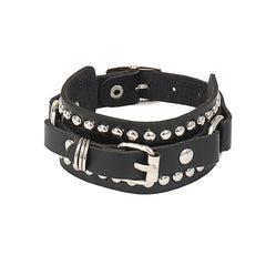 Punk Bracelets PU Leather Studded Bracelet Adjustable Goth Cuff Bracelet Gothic Rivet Buckle Wristband for Men Women Emo Jewelry