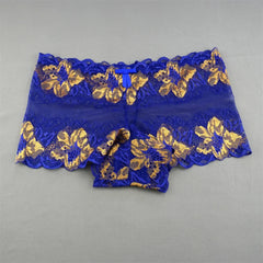 New 2023 Transparent Underwear Women Sexy Lace Panties Women Bikini Bottom Boyshorts Hollow Out Ladies Floral Boxers M-XXL