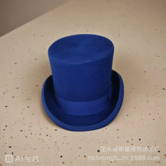 100% Wool Magic Top Hat & President Derby, Felt Jazz Cap & Equestrian Style, Gentleman Formal Hat Collection
