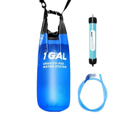 Camping Gravitys Water Bag with Water Filter and Hose Folding Water