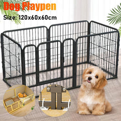 6 Panels Dog Fence Playpen Foldable Exercise Puppy Kennel Cage Heavy Duty Dog Exercise Fence for Dog Cat Rabbit Pet Exercise