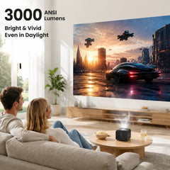 CAIWEI A6W 4K Projector Full HD 1080P Home Theater Auto Focus Android for Movies Video Smart Beamer Portable Projector 3000 ANSI