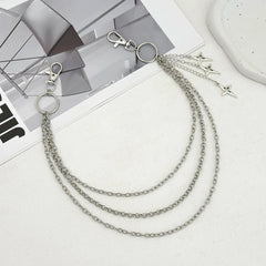 Punk Multilayer Metal Star Pendant Pant Chain Hip Hop Waist keychain Jeans Chain Women Trendy Jewelry Accessories Gifts