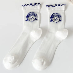 Transparent Crystal Silk Socks Women Fashion Ultra-thin Summer Harajuku Crew Socks Flower Streetwear Elastic Long Mesh Socks