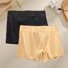 New 2PCS Women's Panties Cotton Solid Color Sports Boxers Underwear Seamless High Rise Cozy Lingerie Breathable Underpants S-XXL