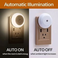Intelligent Motion Sensor Night Light Auto On/Off Wireless Night Light LED Plug-in Wall Lamp Bedroom Bedside Lamp Home Lighting