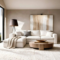 Modular Cloud Sectional Sofa, No Assembly Boneless Couch, High Back Pillows, Living Room & Apartment Durable Fabric, Customized