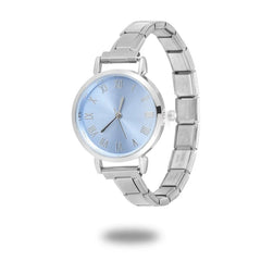 1PC 's Stainless Steel Round Simple Watch Bracelet Bangle for Friend