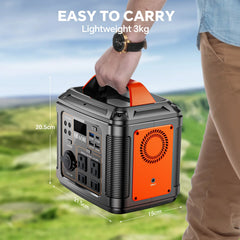 300W Portable Power Station, 296Wh 80000mAh Camping Solar Generator, Emergency Lithium Battery Outages,Black(with Solar Panel)