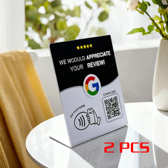 HACHANLUN Programmable NFC 215 QR code Google Review NFC Display rack 13.56Mhz Five Star Rating System Customer Feedback Tool