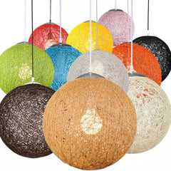 Nordic Hand-woven Rattan Pendant Lights Ceiling Chandelier Modern Hanging Lamps Restaurant Living Room Kitchen Lighting Fixtures