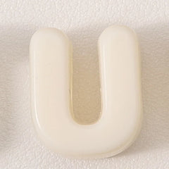 20pcs Beige Acrylic Large Hole Letter Loose Beads DIY Necklace