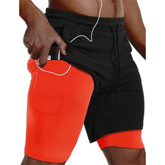 Mens Sport Shorts Sportswear Double-deck Running Shorts 2 In 1 Beach Bottoms Summer Gym Fitness Training Jogging Short Pants Men