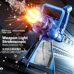 Gatling Rotating Electric Water Gun with Light-Up High Speed Continuous Shooting Powerful Water Blaster Summer Outdoor Beach Toy