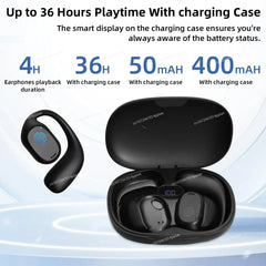 Portable Bone Conduction Earphones Bluetooth 5.3 HiFi 9D Stereo Noise Reduction Waterproof Earbud Outdoor Wireless Headset