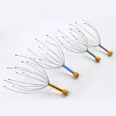1Pcs Head Relaxing Massager Claw Head SPA Scalp Neck Stress Relief Octopus Massage Release Head Physician Steel Ball Massager