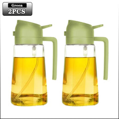 Multifunctional Oil Bottle 2-in-1 Sprayer Cooking Barbecue Oil Dispenser Baking Kitchen Cooking Oil Storage Tank