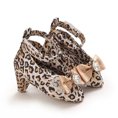 Infant Pre-Walker Shoes 0-18M Baby Girls Princess Bow Shoes Solid Color Fashion Party Walking Footwear