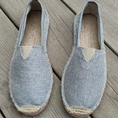 Mens Espadrilles Men Patchwork Slip on Summer Shoes Loafers Breathable Canvas Shoe Jute Wrapped Women Shoes Unisex