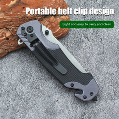 Foldable Knife Stainless Steel Outdoor Function Knife Portable Fruit Knife Multipurpose Camping Folding Damascene Pattern Knife