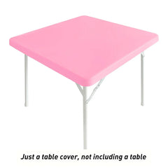 Square Fitted Table Cover Elastic Tablecloth Stretch Spandex Tables Top Cover Table Topper Cap for Dining Kitchen Home Party
