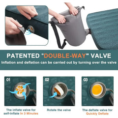 Outdoor Camping Single Inflatable Mattress, Ultra-Wide Sleeping Mat, Ultra-Light Folding Bed Sleeping Mat, Car Travel Mat