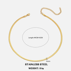 Hot Classic Unisex Flat Snake Chain Choker Necklace For Women Stainless Steel Herringbone Gold Silver Color Fashion Jewelry Gift