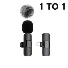 Lavalier Wireless Microphone 80mAh Rechargeable Battery Clip-On Podcast Mic for Streaming Vlogging Voice Recording Plug & Play