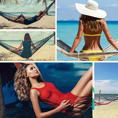 Outdoor Sports Hammock, Camping Hammock with Nylon Ropes And Hooks, Suitable for Gardens, Beaches, Patios, And Travel