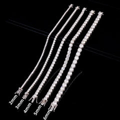 100% Real Moissanite Tennis Bracelet 925 Sterling Silver Plated 18K