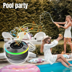 Portable Mini Bluetooth 5.3 Wireless Speaker, Powerful Suction Cup Design With RGB Ambient Light, TWS Stereo Pairing, TF Card & FM Radio Supported For Outdoor Shower Use