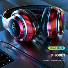 Wireless Bluetooth 5.0 HiFi Over-Ear Headphones | Foldable | Low Latency | Sports Office Gaming | White Black Gray Red