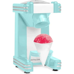 New Upgrade US Shipping Single Serve Retro Snow Cone Machine Countertop Shaved Ice Maker for Slushies Hawaiian Ice with Reusable