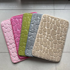 Cobblestone Embossed Bath Mat Non-slip Carpets Water Absorption Washable Bathtub Floor Rug Shower Doormat Bathroom Decor